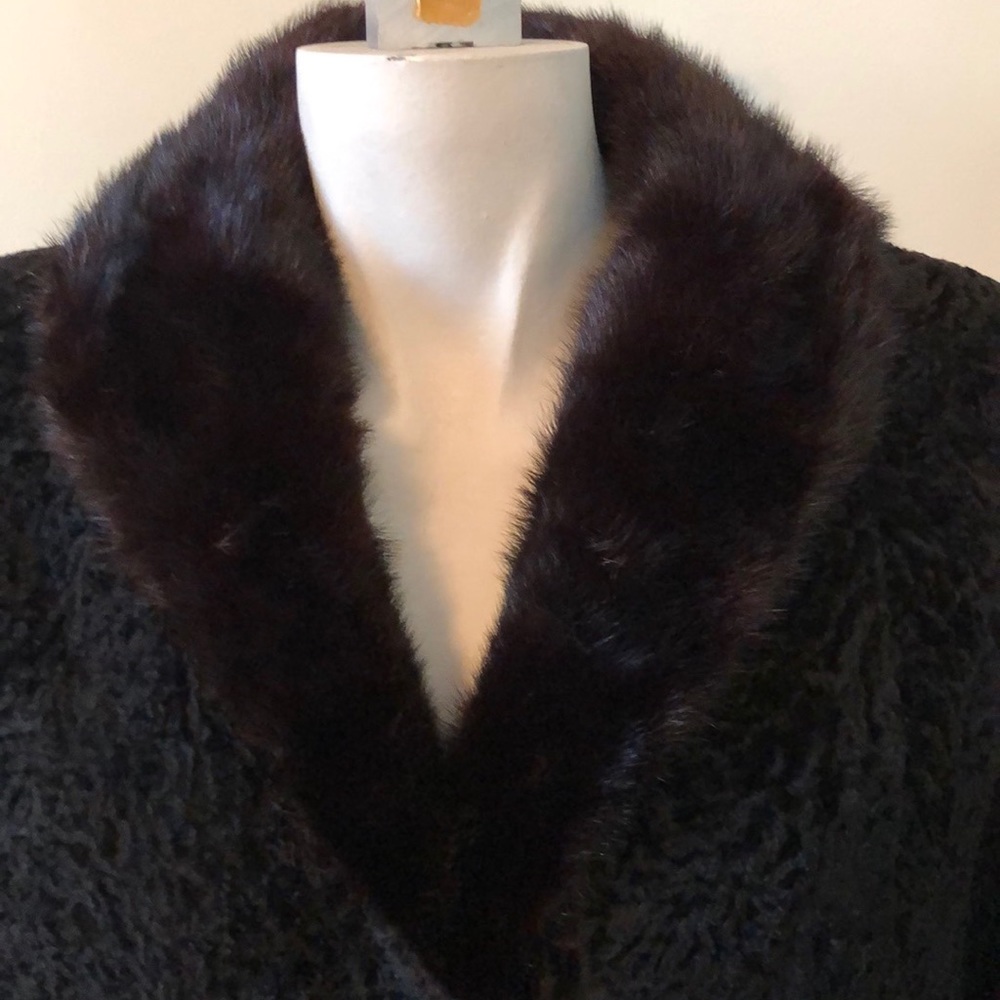 Vintage Persian Lamb Jacket with Mink Collar